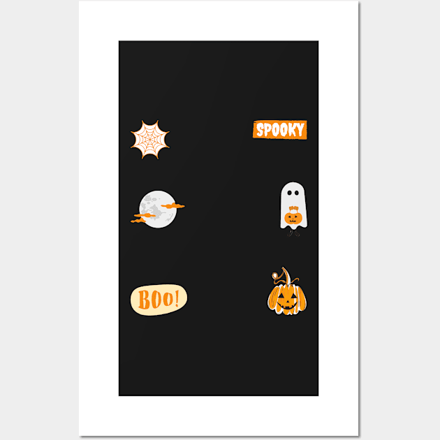 Halloween Design Sticker Pack Wall Art by AishwaryaMathur